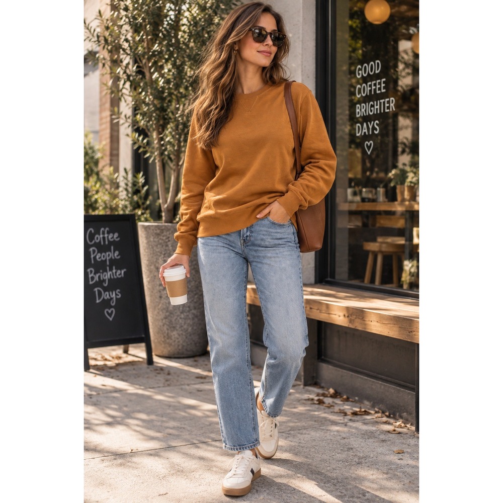 Out From Under Sweatshirt Women Small Orange Oversized Loungewear Gorpcore